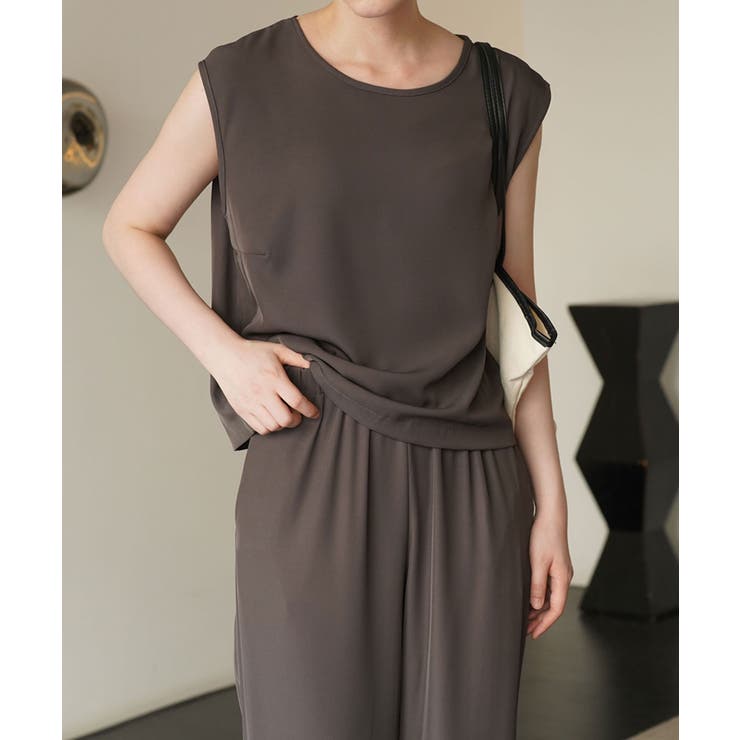 シンプルなデザインがセットアップ ノースリーブ ワイドパンツ | maison de LATIR | 詳細画像5 