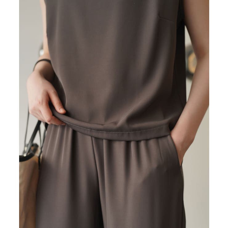 シンプルなデザインがセットアップ ノースリーブ ワイドパンツ | maison de LATIR | 詳細画像6 