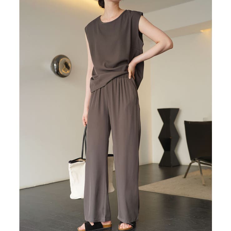 シンプルなデザインがセットアップ ノースリーブ ワイドパンツ | maison de LATIR | 詳細画像7 