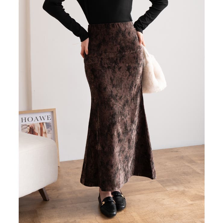 季節感を演出するベロアタイト フィッシュテールスカート レディース | maison de LATIR | 詳細画像10 
