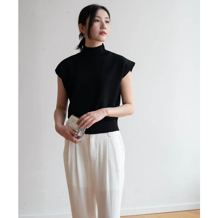 一枚で春服がオシャレに着こなせる！フレンチスリーブハイネック春ニットトップス | maison de LATIR | 詳細画像11 