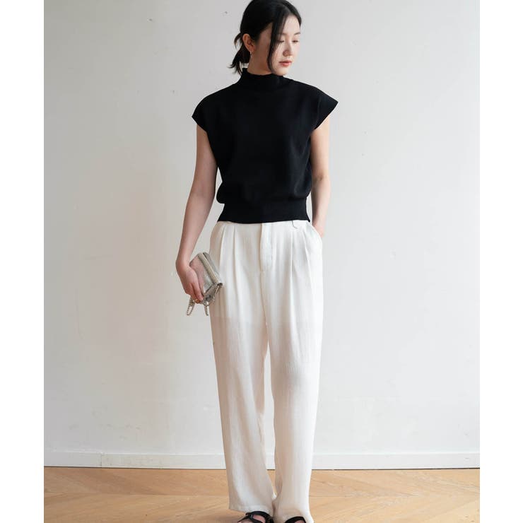 一枚で春服がオシャレに着こなせる！フレンチスリーブハイネック春ニットトップス | maison de LATIR | 詳細画像14 