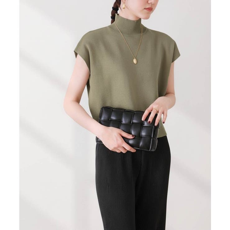 一枚で春服がオシャレに着こなせる！フレンチスリーブハイネック春ニットトップス | maison de LATIR | 詳細画像5 