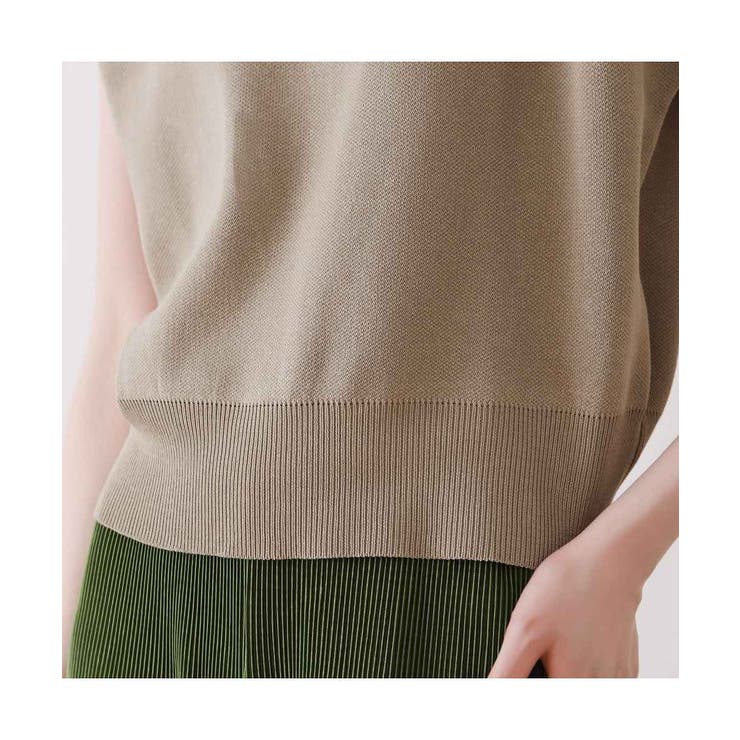 シンプルなデザインが上品なフレンチスリーブハイネックニットトップス モックネック | maison de LATIR | 詳細画像62 