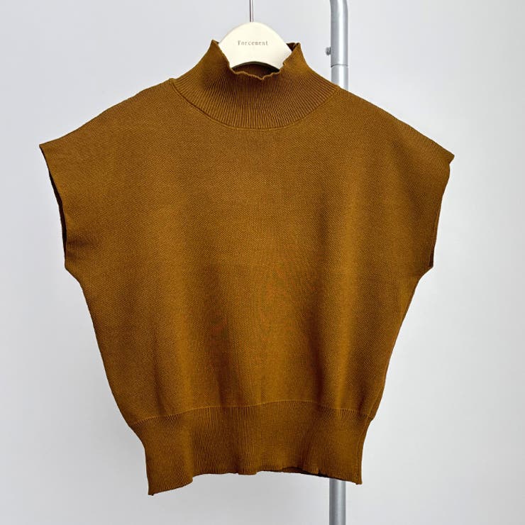 シンプルなデザインが上品なフレンチスリーブハイネックニットトップス モックネック | maison de LATIR | 詳細画像63 