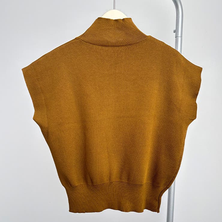 シンプルなデザインが上品なフレンチスリーブハイネックニットトップス モックネック | maison de LATIR | 詳細画像67 