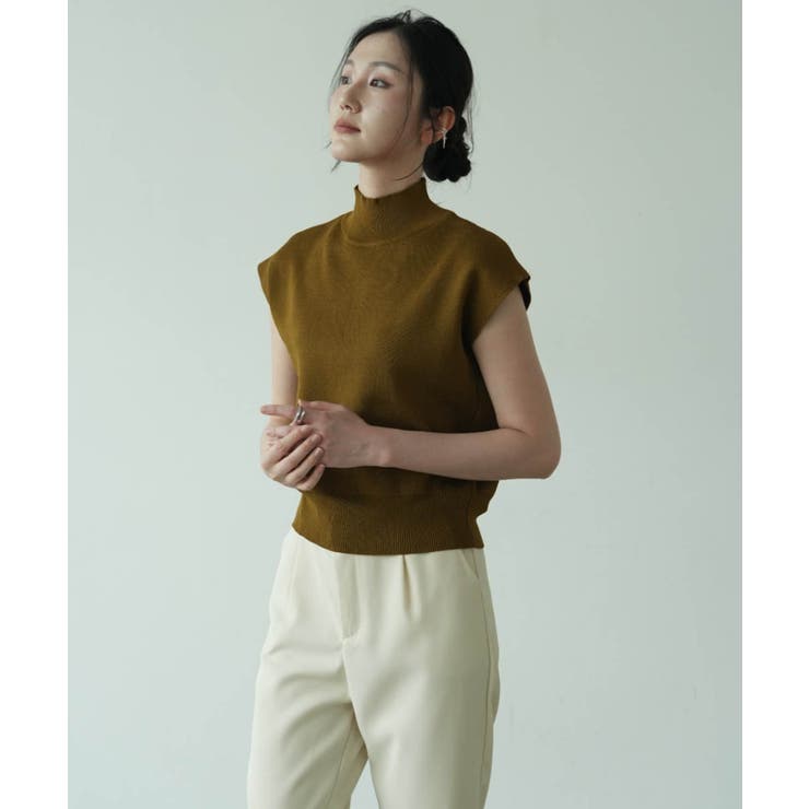 一枚で春服がオシャレに着こなせる！フレンチスリーブハイネック春ニットトップス | maison de LATIR | 詳細画像9 