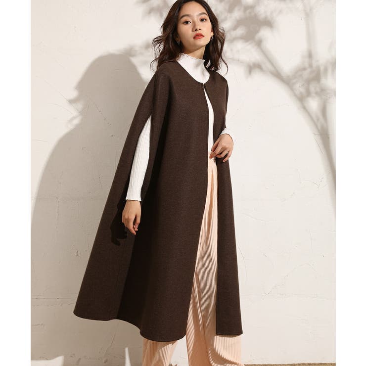 ATON/ノースリーブ/コート ジャケット ジレ コーデを大人っぽく仕上げるノースリーブミドル丈コート アウター ジレ