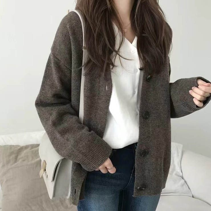 ドロップショルダーでラフこなれ感カーディガン ニット カーディガン[品番：MSDL0001853]｜maison de LATIR（メゾンドラティール ）のレディースファッション通販｜SHOPLIST（ショップリスト）