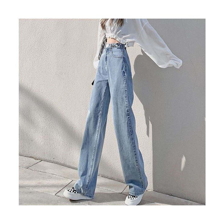 美しいシルエットでコーデの主役になるハイウエストストレートデニム ウエスト調整ボ… | maison de LATIR | 詳細画像3 