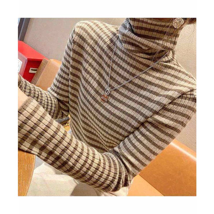 SAINT LAURIN ストライプ タートルネックニット SAINT LAURIN ストライプ タートルネックニット SAINT LAURIN