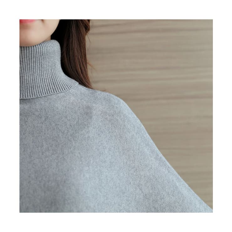 上品さのあるタートルネックニットポンチョ フリンジ セーター | maison de LATIR | 詳細画像21 