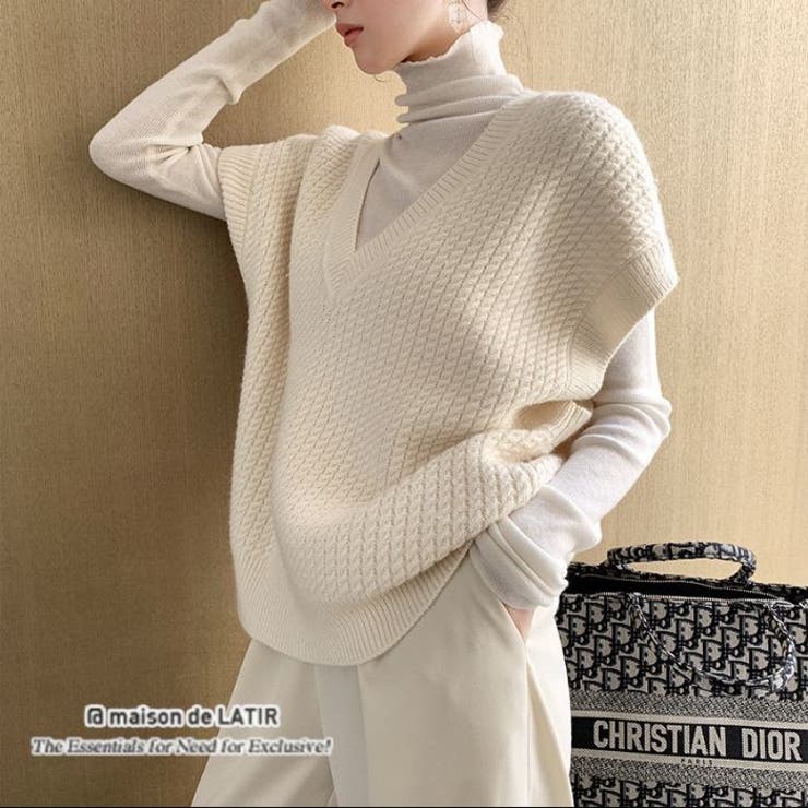 Christian Dior レイヤードデザインウールコート ワイドシルエット