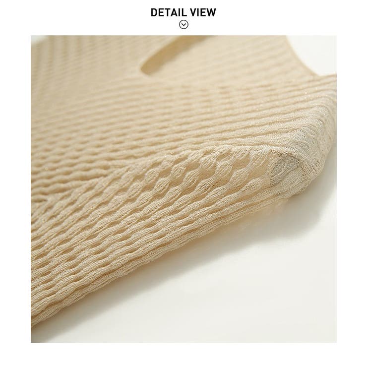 コーデをすっきりとまとめてくれるVネックサマーニット 冬 半袖 | maison de LATIR | 詳細画像6 