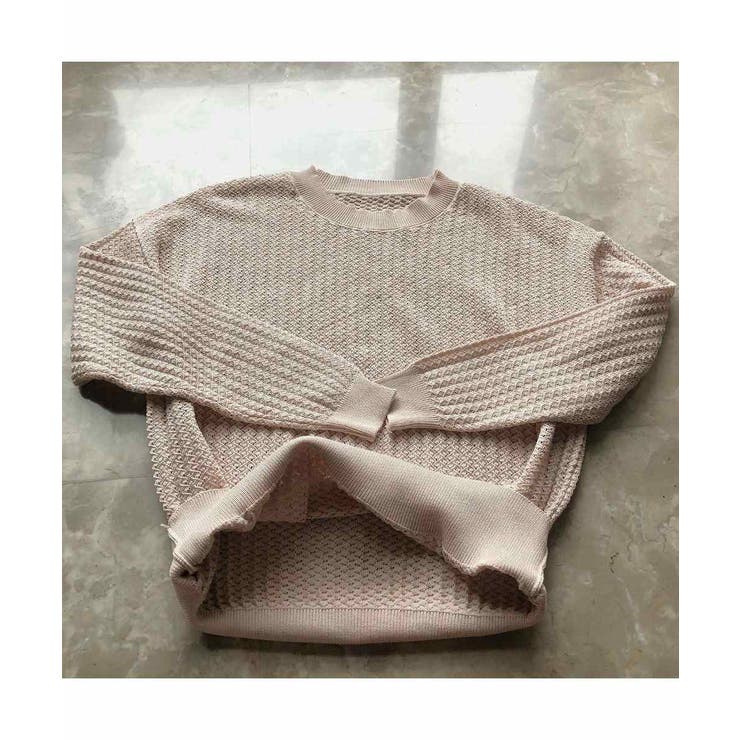 上品な可愛らしさを演出するクロシェ編みショート丈ニット かぎ編み | maison de LATIR | 詳細画像10 