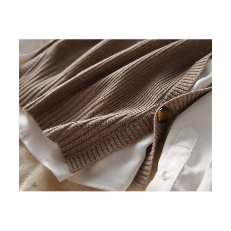 ロングシーズン活躍する人気のサイドボタンニットベスト リブニット プルオーバー | maison de LATIR | 詳細画像14 