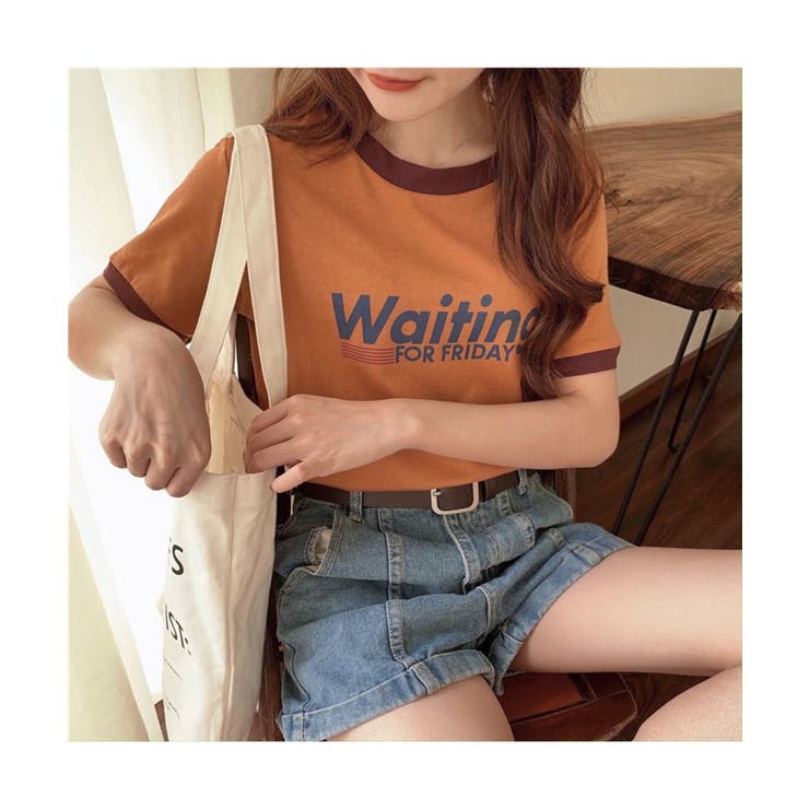 レトロな雰囲気が可愛いロゴリンガーTシャツ 半袖 フロント
