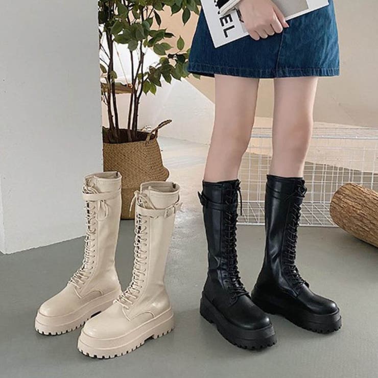レースアップが可愛いロングブーツ 女子 女性らしい フェイクレザー 厚底 冬 品番 Msdl Maison De Latir メゾンドラティール のレディースファッション通販 Shoplist ショップリスト