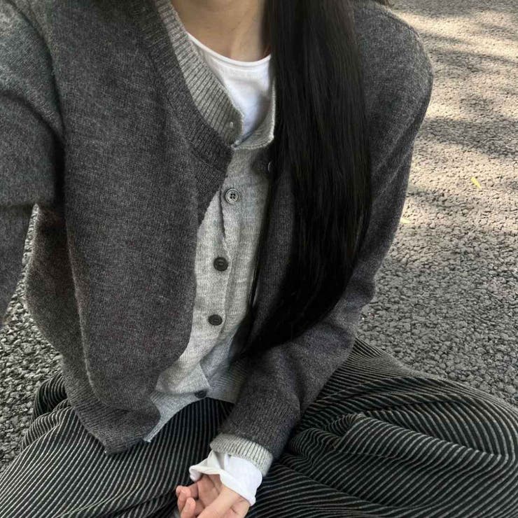 柔らかな着心地とトレンド感のあるレイヤードカーディガン オフィス オフィスカジュ… | maison de LATIR | 詳細画像2 