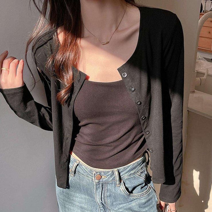 さらっと羽織れて着まわしやすい、ベーシックなクルーネック春カーディガン 春 春服 | maison de LATIR | 詳細画像2 