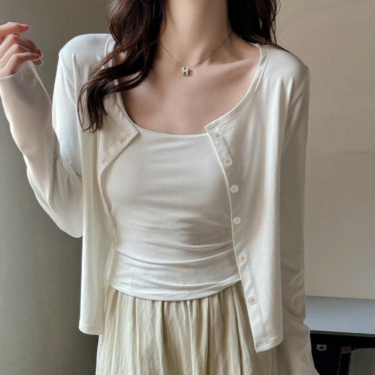 さらっと羽織れて着まわしやすい、ベーシックなクルーネック春カーディガン 春 春服 | maison de LATIR | 詳細画像6 