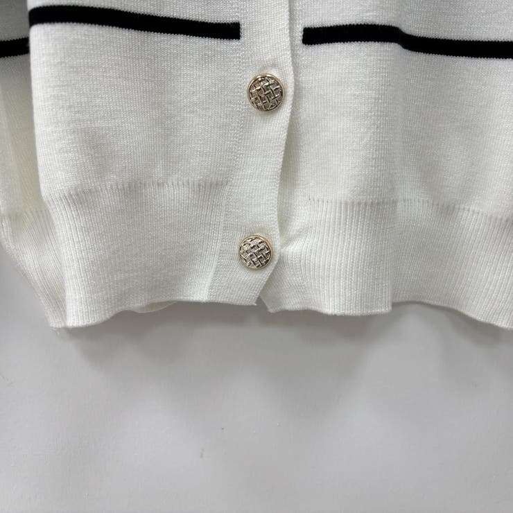 スタイリングに合わせやすい上品なカーディガン トップス ボーダー | maison de LATIR | 詳細画像16 