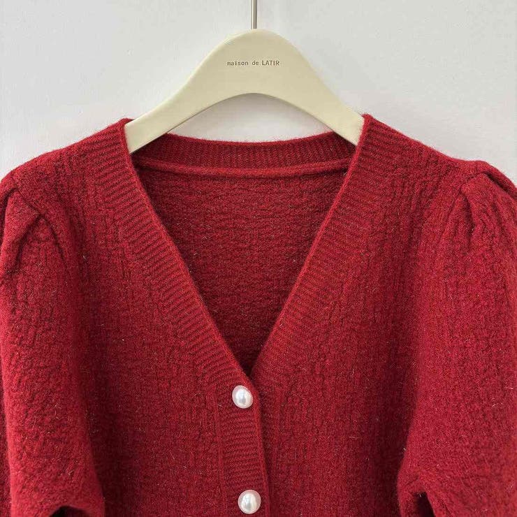 ラメ入り上品で大人かわいい長袖クロップドペプラムカーディガン パール ショート | maison de LATIR | 詳細画像9 