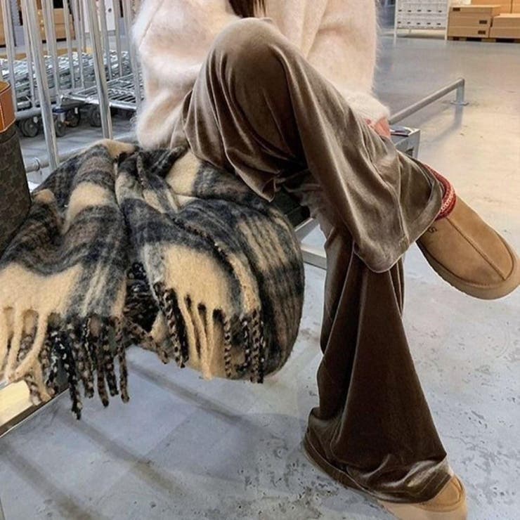 モードな気分ベロアワイドパンツ ワイド ルーズ | maison de LATIR | 詳細画像3 