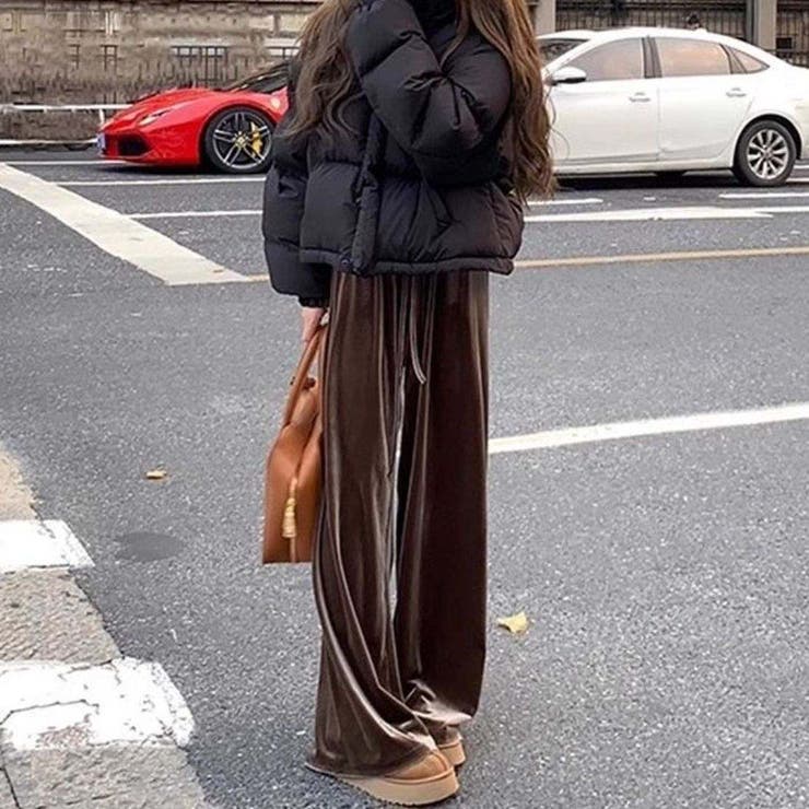 モードな気分ベロアワイドパンツ ワイド ルーズ | maison de LATIR | 詳細画像4 