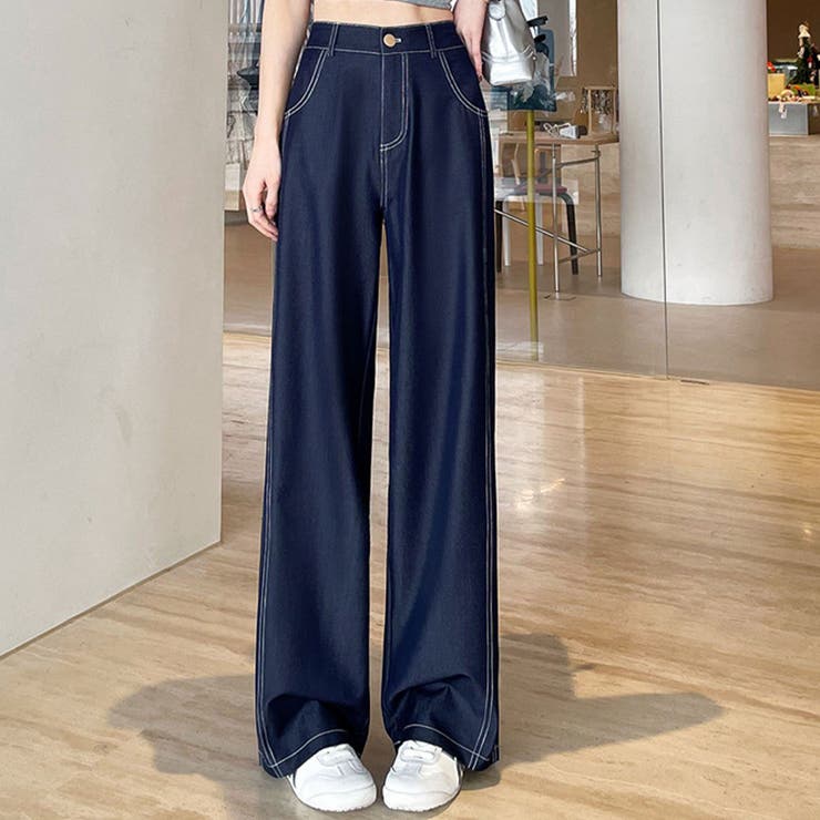 シンプルなのにおしゃれ サイドステッチワイドパンツ 大人の着回しアイテム | maison de LATIR | 詳細画像6 