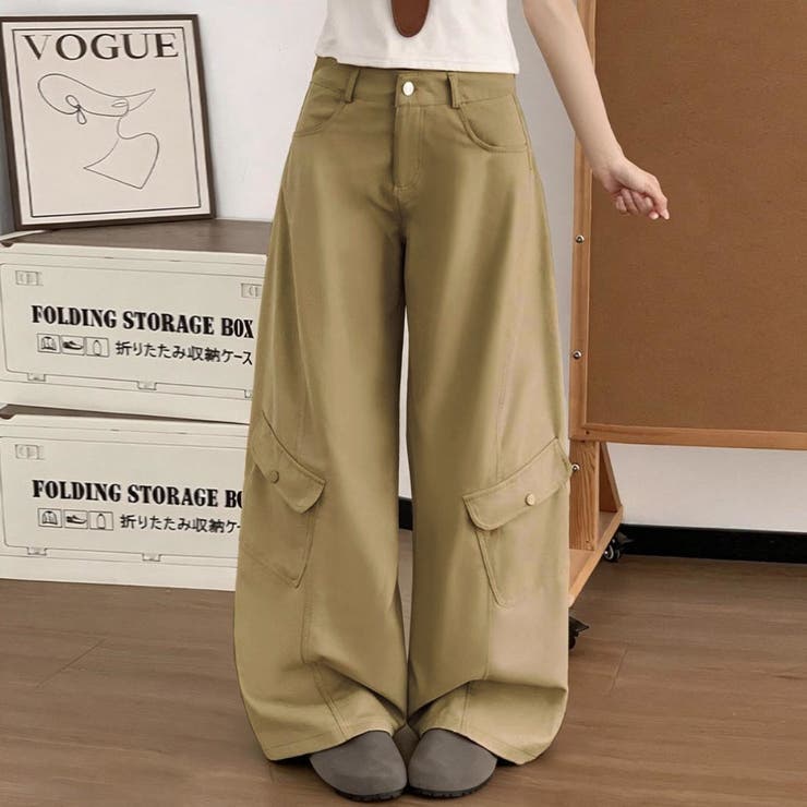 ボリューム感が可愛い、今っぽく決まるワイドカーゴパンツ 夏服 レディース | maison de LATIR | 詳細画像1 