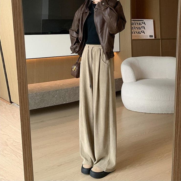 オフィスカジュアルなレディースコーデュロイワイドパンツ ボトム オフィスカジュアル | maison de LATIR | 詳細画像9 