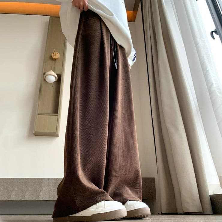 オフィスカジュアルなレディースコーデュロイワイドパンツ ボトム オフィスカジュアル | maison de LATIR | 詳細画像1 