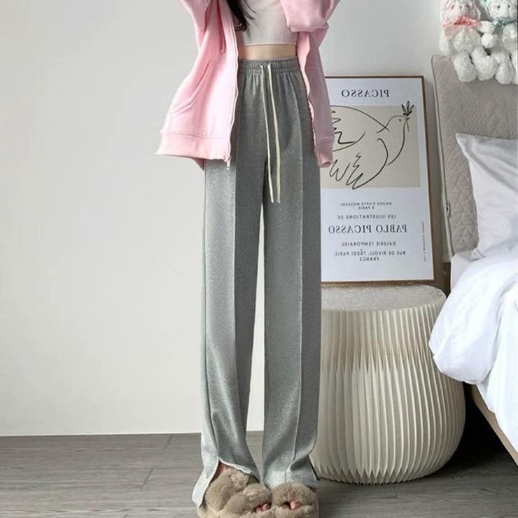 グレー | 動きやすさも今っぽさもちょうどいいスエットスラックス ラガー 立体感 | maison de LATIR