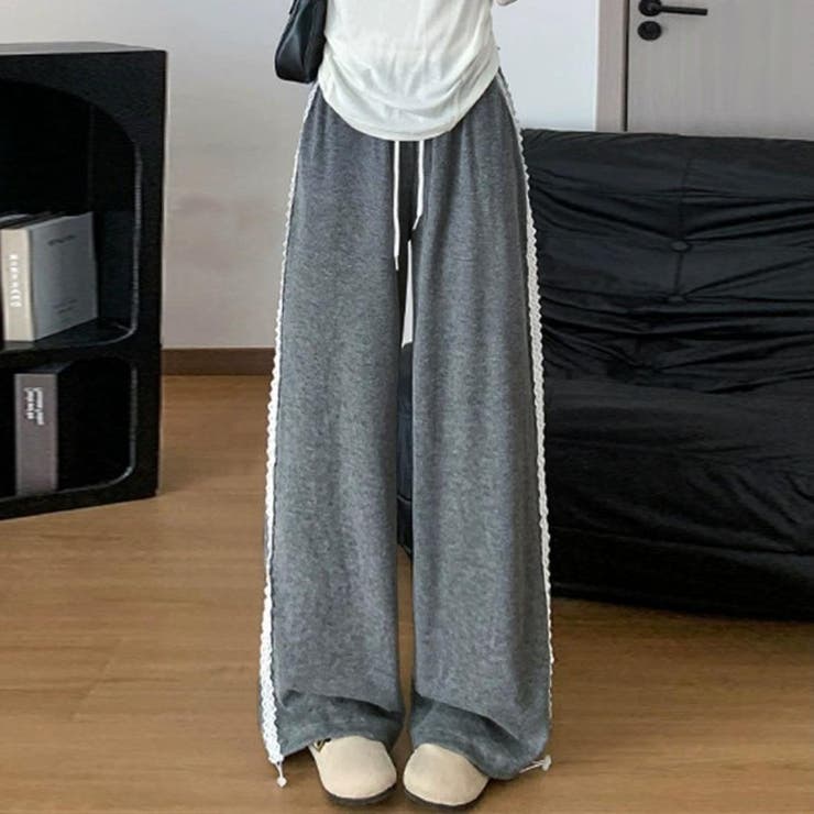 ラクなのに今っぽい。頼れるレイヤード調レースワイドパンツ ボトム フルレングス | maison de LATIR | 詳細画像2 