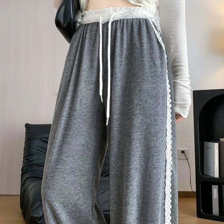 ラクなのに今っぽい。頼れるレイヤード調レースワイドパンツ ボトム フルレングス | maison de LATIR | 詳細画像3 