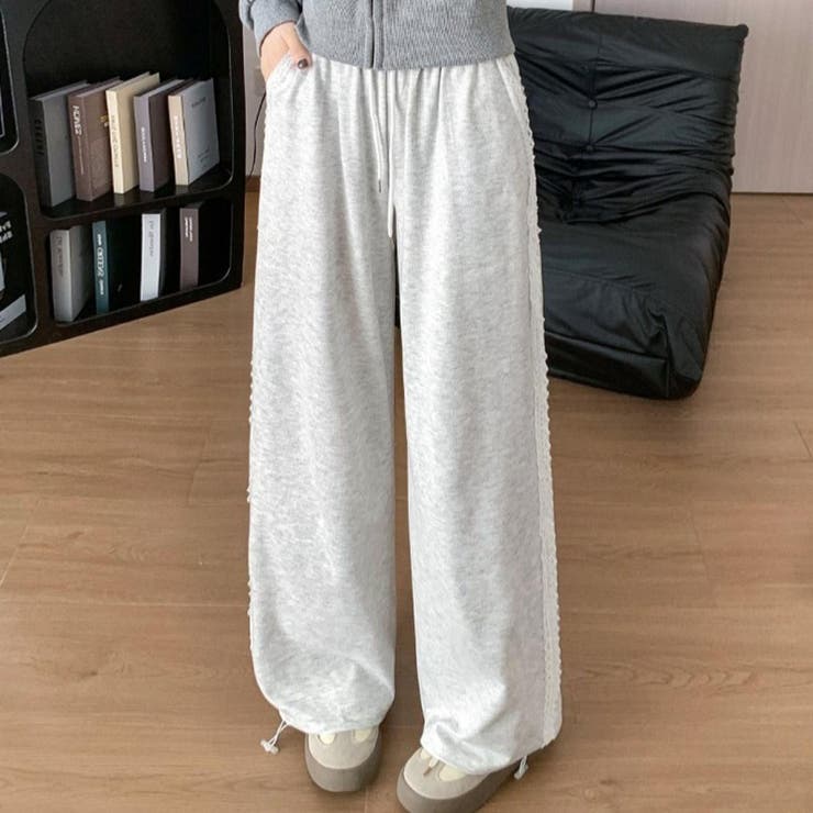 ラクなのに今っぽい。頼れるレイヤード調レースワイドパンツ ボトム フルレングス | maison de LATIR | 詳細画像6 