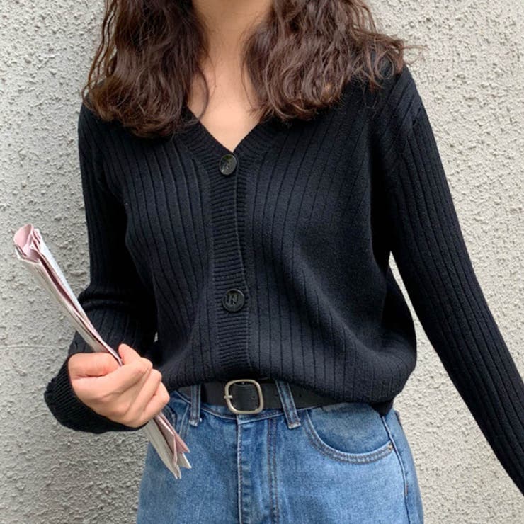 BATONER リブニット Vネック カーディガン Pilgrim Surf+Supply（ピルグリム サーフ+サプライ）【EXCLUSIVE