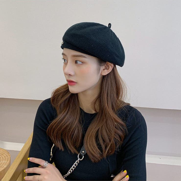 スッキリとしたシルエットが可愛いカラーニットベレー帽 秋 カジュアル | maison de LATIR | 詳細画像2 