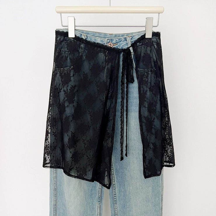 ブラック | 巻きスカート レース ラップスカート レース巻きスカート | maison de LATIR