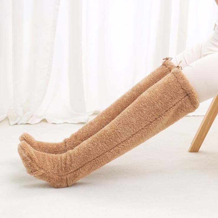 指先フリーで快適ふわもこニーハイソックス 足元 ファッション雑貨 | maison de LATIR | 詳細画像4 