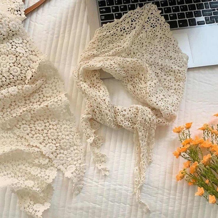 巻き方ひとつでコーデに表情が変わるクロシェレース マルチウェイレーススカーフ ホ… | maison de LATIR | 詳細画像4 