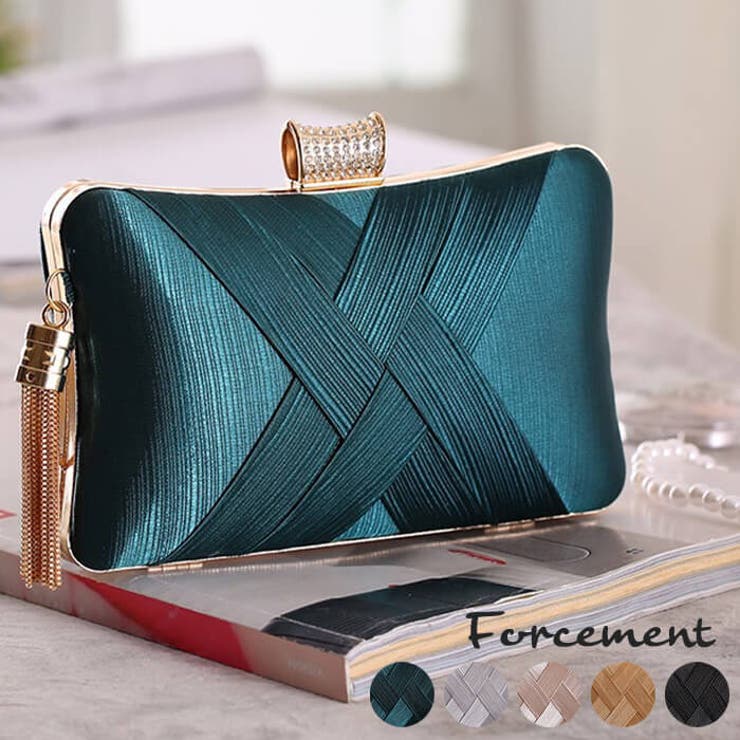 フロントのクロスデザインが上品なビーズタッセル付きクラッチバッグ ミニバッグ 品番 Msdl Forcement フォースメント のレディースファッション通販 Shoplist ショップリスト