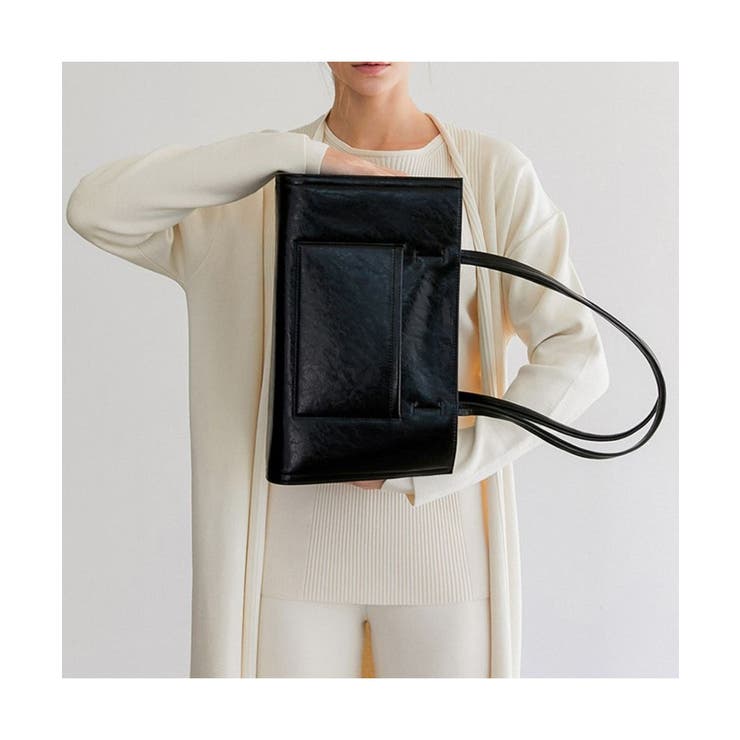 高級感のあるフェイクレザーを使用したトートバッグ キレイめ かっちり | maison de LATIR | 詳細画像2 