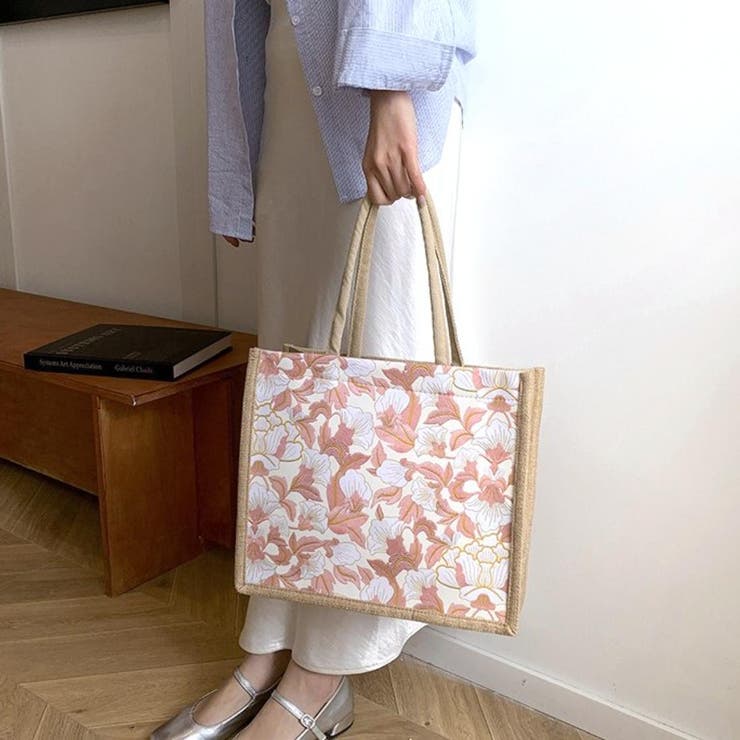 コーデに華やかさを添える、上品ボタニカル柄トートバッグ 花柄 大容量 | maison de LATIR | 詳細画像8 