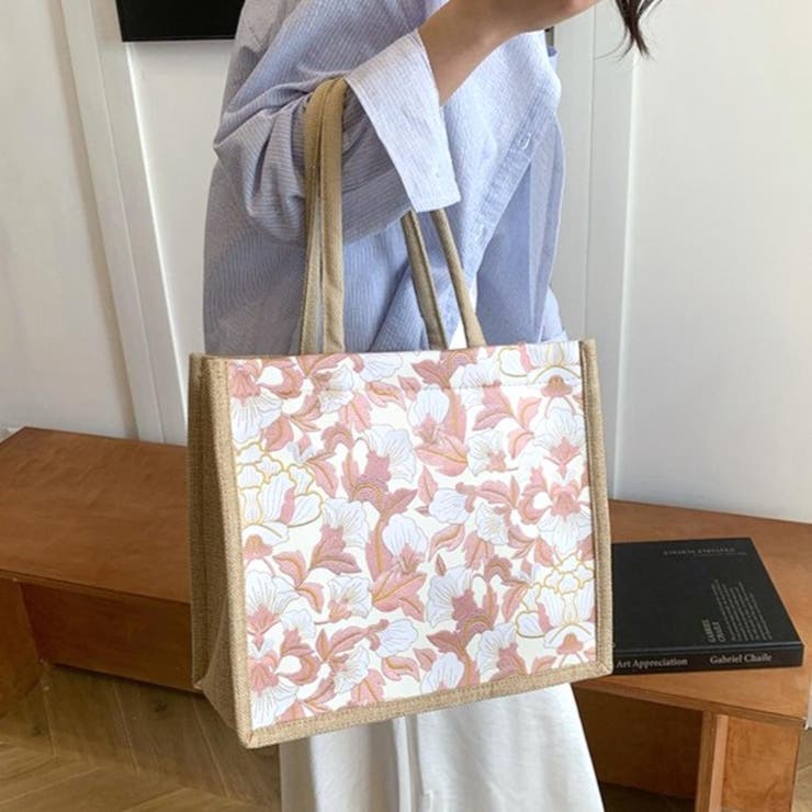 コーデに華やかさを添える、上品ボタニカル柄トートバッグ 花柄 大容量 | maison de LATIR | 詳細画像1 