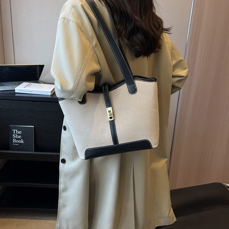 大容量キャンバスショルダートート バッグ トートバッグ | maison de LATIR | 詳細画像2 