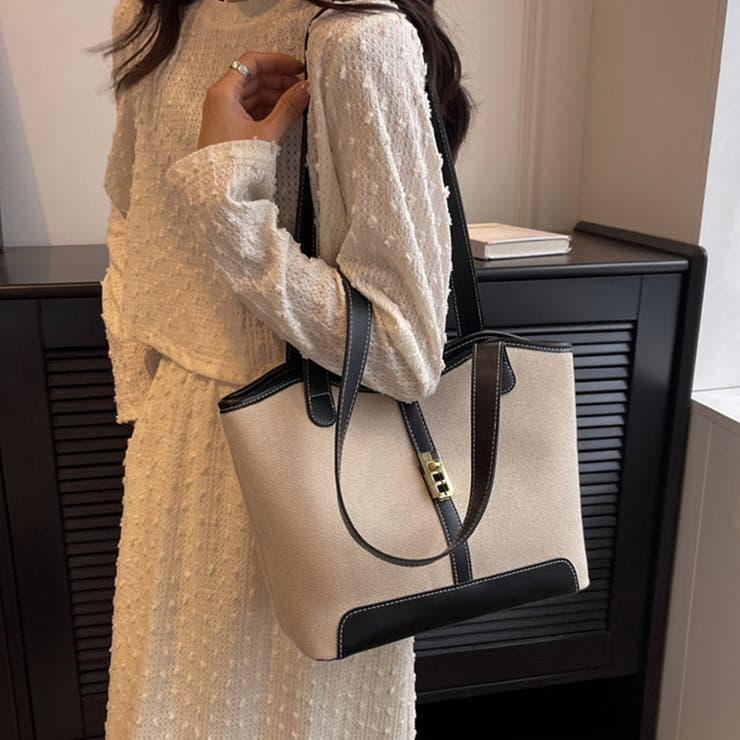 大容量キャンバスショルダートート バッグ トートバッグ | maison de LATIR | 詳細画像4 