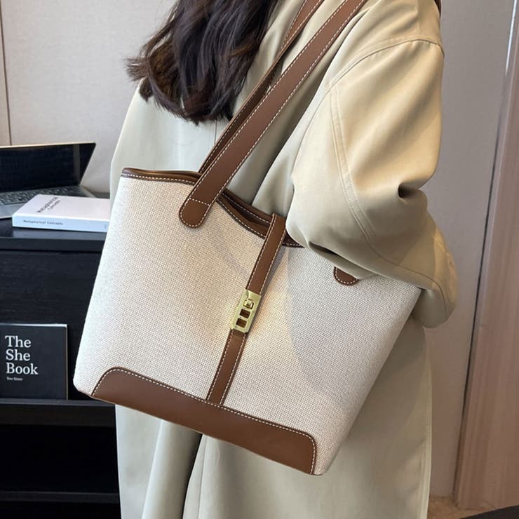 大容量キャンバスショルダートート バッグ トートバッグ | maison de LATIR | 詳細画像5 