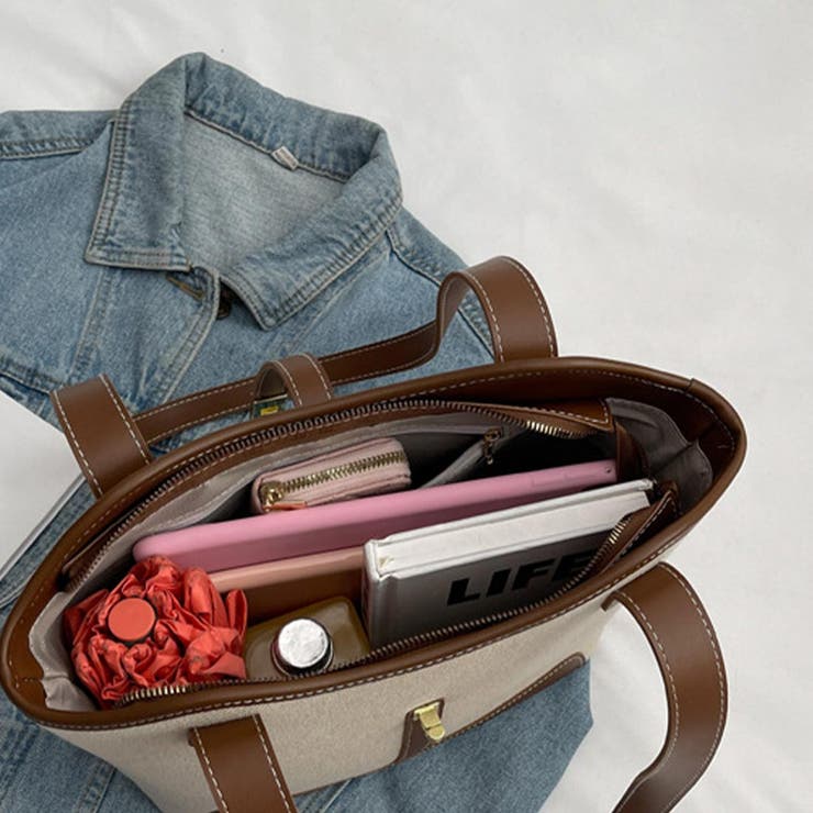 大容量キャンバスショルダートート バッグ トートバッグ | maison de LATIR | 詳細画像11 